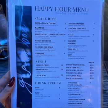 Glass Box - Happy Hour Menu - Seafood Near Me - San Diego, California