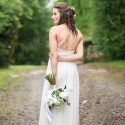 Ashleigh Taylor - Mieka's wedding dress  Featuring a delicate French lace bodice and lightly gathered chiffon skirt  Summer 2016