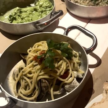 Ribalta - Gnocchi Al Pesto, Gnocchi with Black Truffle Sauce, spaghetti alle vongole - Pizza Near Me - New York, New York Ribalta - Gnocchi Al Pesto, Gnocchi with Black Truffle Sauce, spaghetti alle vongole - Pizza Near Me - New York, New York