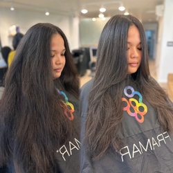 Luxe Beauty By Jada - Before & after cut with a deep conditioning masque