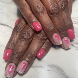 Em Hotep Nail Spa & Wellness Products - Builder gel overlay with Akoma design