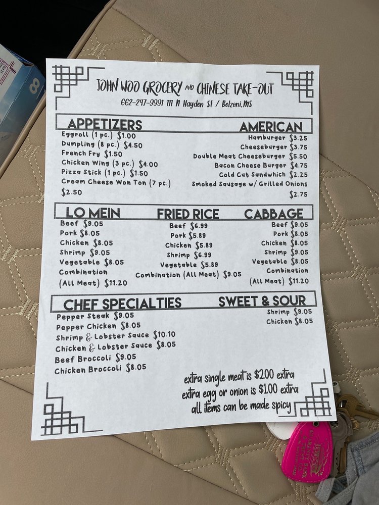 WOO JOHN GROCERY & CHINESE FOOD TAKEOUT Updated June 2024 111 N