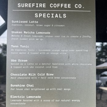 Surefire Coffee - Summer specials - Coffee & Tea Near Me - Nashville, Tennessee Surefire Coffee - Summer specials - Coffee & Tea Near Me - Nashville, Tennessee