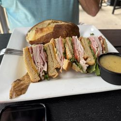 Jonathan's Grille - Club sandwich and baked potato