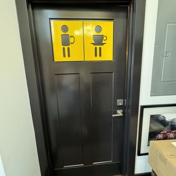 Coffee At The Crossing - Restroom - I thought this sign was so cute! - Coffee & Tea Near Me - McCordsville, Indiana