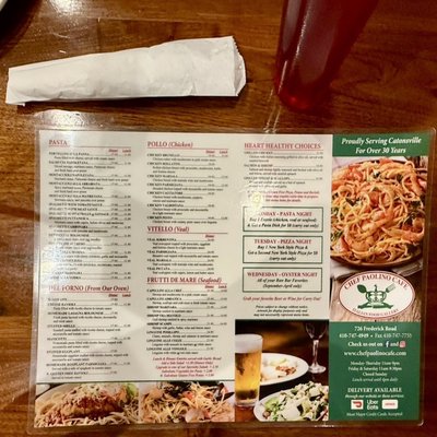 Menu photo 1 Chef Paolino Cafe Catonsville, MD Menu photo 1 Chef Paolino Cafe Catonsville, MD