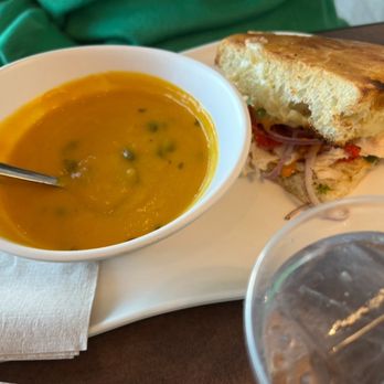Panera Bread - Frontega chicken sandwich and autumn squash soup - Sandwiches Near Me - Manassas, Virginia Panera Bread - Frontega chicken sandwich and autumn squash soup - Sandwiches Near Me - Manassas, Virginia