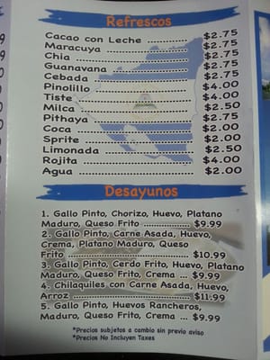 Menu photo 8 Restaurante Managua South Gate, CA