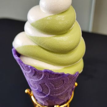 Boba Tree - Salmon Creek - Matcha tea and vanilla cream swirl in a purple cone - Bubble Tea Near Me - Vancouver, Washington Boba Tree - Salmon Creek - Matcha tea and vanilla cream swirl in a purple cone - Bubble Tea Near Me - Vancouver, Washington