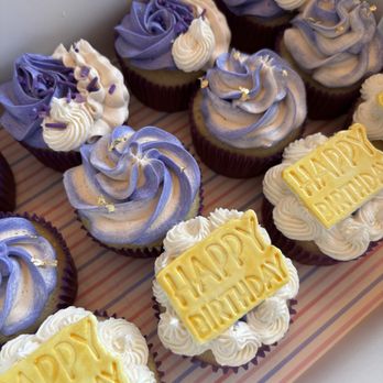 Cake La La - Vanilla or Yellow Cake. Purple, white and gold decorations. Vanilla buttercream. - Cupcakes Near Me Cake La La - Vanilla or Yellow Cake. Purple, white and gold decorations. Vanilla buttercream. - Cupcakes Near Me