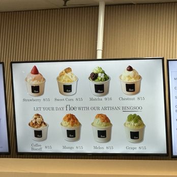 Floe - Matcha & Bingsoo Cafe - Bingsoo menu - Shaved Ice Near Me - Fullerton, California