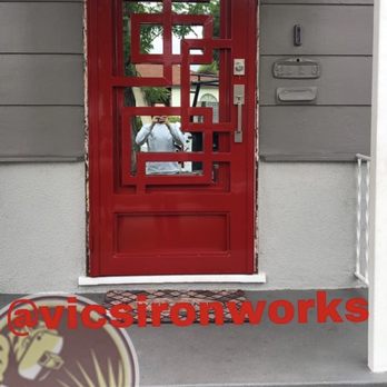 Vic's Ironworks - Red Iron Door - Metal Fabricators Near Me