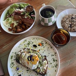 Americano Drip Coffee avocado toast and the bowl Americano Drip Coffee avocado toast and the bowl