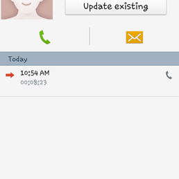 the contact screen of a cell phone
