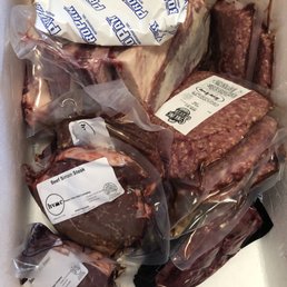 Family pack and extra orders of ground beef and cubed beef.