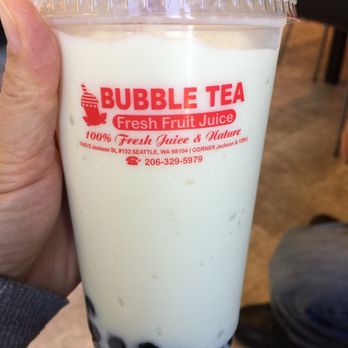 Bubble Tea Fresh Fruit Juice - Durian smoothie. Too bad the boba was way overcooked. - Bubble Tea Near Me - Seattle, Washington