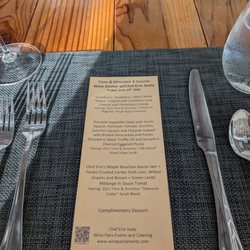 Menu for 6/19/26 event