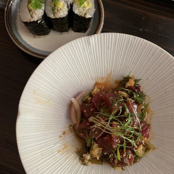 Noreetuh - Japanese scallop musubi + big-eye tuna poke! - New American Near Me - New York, New York Noreetuh - Japanese scallop musubi + big-eye tuna poke! - New American Near Me - New York, New York