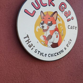 Luck Gai Cafe - We pulled up and saw a fox. Then we walked up and noticed the chicken. - Chicken Shop Near Me - Anaheim, California