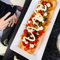 Veg flat bread, not our fav but great presentation