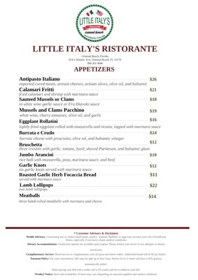 Menu photo 4 Little Italy’s Ristorante ormond beach, FL Menu photo 4 Little Italy’s Ristorante ormond beach, FL