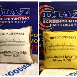 Screen printing embroidery party favors in two colors! Screen printing embroidery party favors in two colors!