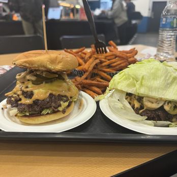 For The Win - Crispy sweet potatoes fries dbl cheese burger with lettuce tomato pickles and jalapeños, triple lettuce wrapped burger. Delish - Burgers Near Me - Alhambra, California For The Win - Crispy sweet potatoes fries dbl cheese burger with lettuce tomato pickles and jalapeños, triple lettuce wrapped burger. Delish - Burgers Near Me - Alhambra, California