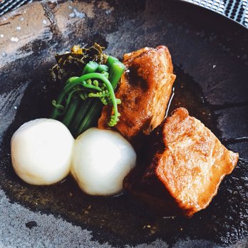 Zigu - Laulau Local Pork Belly w/ Macadamia Nuts Mochi Balls - Seafood Near Me - Honolulu, Hawaii Zigu - Laulau Local Pork Belly w/ Macadamia Nuts Mochi Balls - Seafood Near Me - Honolulu, Hawaii
