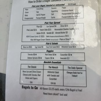 Boichik Bagels - Menu - Bagels Near Me - Los Angeles, California