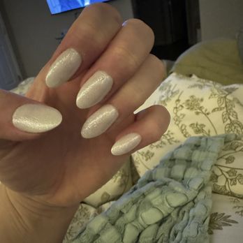 Novae Beautique Nails & Lashes - Simple white sparkle nails - Nail Salons Near Me - Centennial, Colorado
