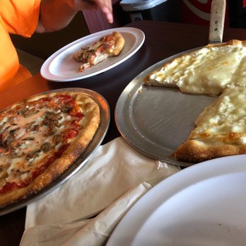 Pherrara's Pizza - Cheese with mushroom pizza and white pizza - Italian Near Me - Palm Bay, Florida