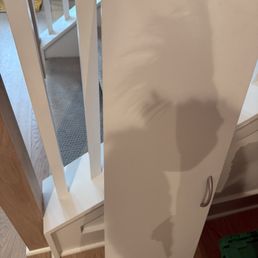 Completely tore off the door of my craft cabinet. No explanation whatsoever. Completely tore off the door of my craft cabinet. No explanation whatsoever.