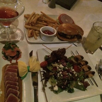Ruth's Chris Steak House - Happy hour burger, ahi tuna and skewers!  Pomegranate Martini and Rocks Rita! Good stuff! - Steakhouses Near Me - Pasadena, California