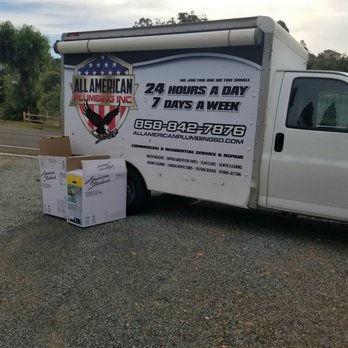 All American Plumbing - The service truck and take away of boxes - Plumbing Near Me - Poway, California