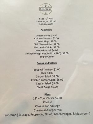 Menu photo 5 Century Pub & Eatery Kenosha, WI Menu photo 5 Century Pub & Eatery Kenosha, WI