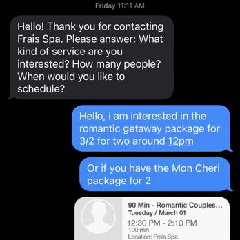 Frais Spa - Was not getting a response so I downloaded their app - Day Spas Near Me - Los Angeles, California Frais Spa - Was not getting a response so I downloaded their app - Day Spas Near Me - Los Angeles, California