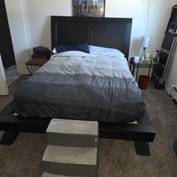 Gardner White Furniture - The to big bed in the little bedroom that was cracked after delivered and left by the delivery people