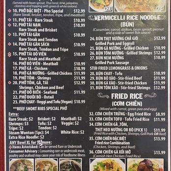 PHO KC - Menu (updated Oct 20, 2022) - Vietnamese Near Me - Glendale, Arizona