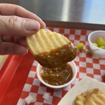 The Mouth - Fries with chili to dip. - Burgers Near Me - Burbank, California The Mouth - Fries with chili to dip. - Burgers Near Me - Burbank, California