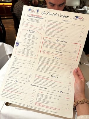 Menu photo 8 Au Pied de Cochon Paris, 75