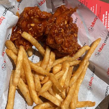 bb.q Chicken Milpitas - Secret sauce boneless wings and fries - Chicken Shop Near Me - Milpitas, California