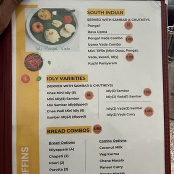 Chennai Tiffins - Menu - Indian Near Me - Santa Clara, California