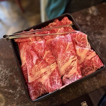 Jin Pot Shabu House - Raw Premium Wagyu Kobe Beef (6 oz) - Hot Pot Near Me - San Francisco, California Jin Pot Shabu House - Raw Premium Wagyu Kobe Beef (6 oz) - Hot Pot Near Me - San Francisco, California