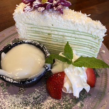 U :Dessert Story - Young Coconut Pandan Crepe Cake - Desserts Near Me - Berkeley, California U :Dessert Story - Young Coconut Pandan Crepe Cake - Desserts Near Me - Berkeley, California