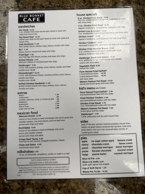 Menu photo 1 Blue Bonnet Cafe Marble Falls, TX Menu photo 1 Blue Bonnet Cafe Marble Falls, TX