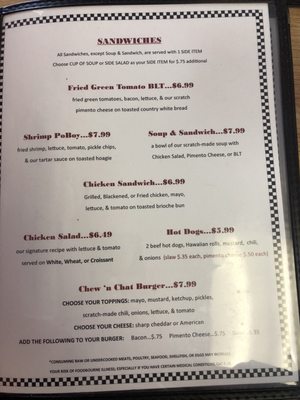 Menu photo 2 Chew N Chat Cafe Rocky Mount, NC