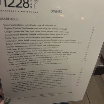 1228 Main - Dinner Menu - Bakeries Near Me - Las Vegas, Nevada