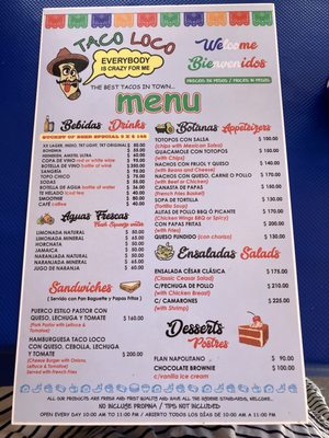 Menu photo 2 Taco Loco Cabo San Lucas, BCS Menu photo 2 Taco Loco Cabo San Lucas, BCS