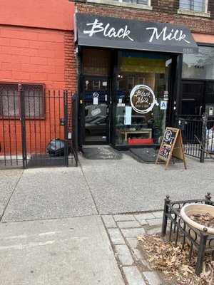 Black Milk Coffee and Crepe by null