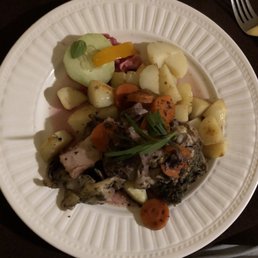 Coq Au Vin. Chicken and Pork dish Coq Au Vin. Chicken and Pork dish